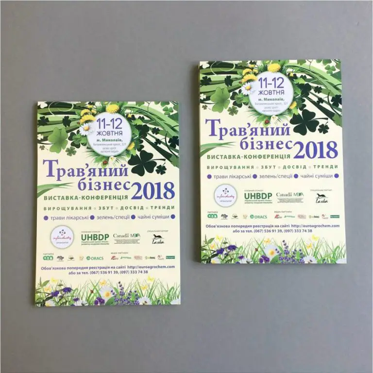 Флаеры конференции Травʼяний бізнес 2018